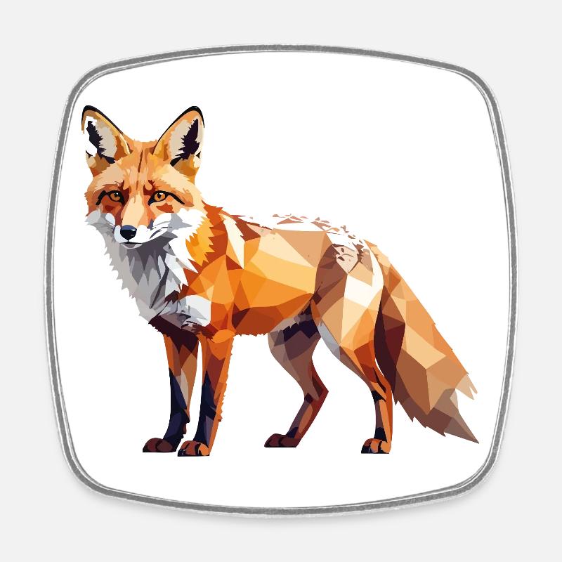 Fox1 - Square fridge magnet - white
