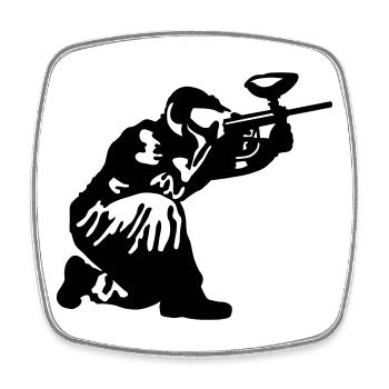 Paintball - Viereckiger Kühlschrankmagnet - Weiß - Vorne