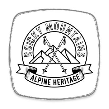 Rocky Mountains - Souvenir Design - Square fridge magnet - white - Front