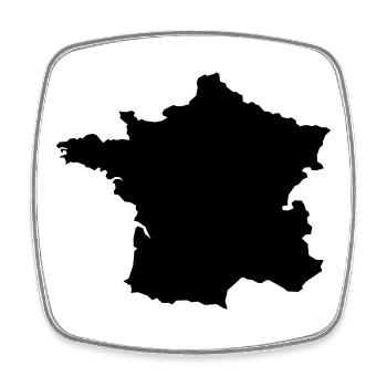 France Country - Square fridge magnet - white - Front