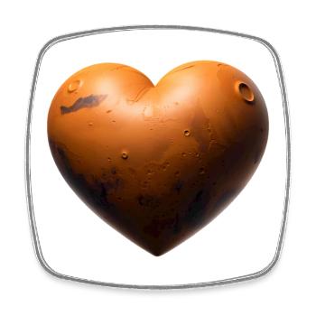 MARS LOVER - peace & love - Magnet carré - blanc - Devant