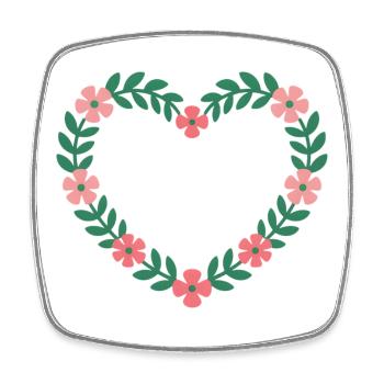 Be Kind Blossom Motif Coeur - Magnet carré - blanc - Devant