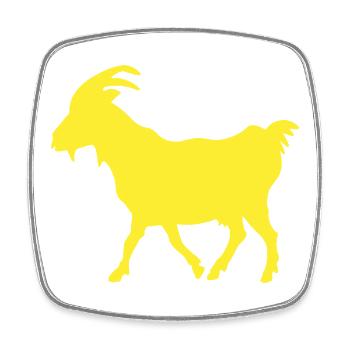 G.O.A.T Ziege gelb - Viereckiger Kühlschrankmagnet - Weiß - Vorne