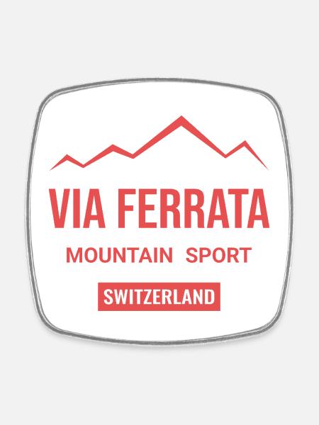 Via Ferrata Switzerland - Square fridge magnet - white