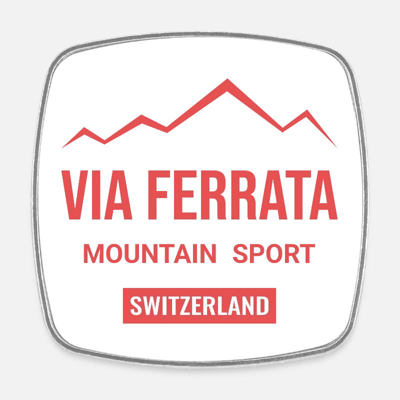 Via Ferrata Switzerland - Square fridge magnet - white