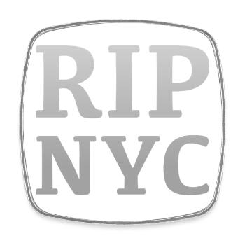 RIP NYC Monochromes Design - Viereckiger Kühlschrankmagnet - Weiß - Vorne