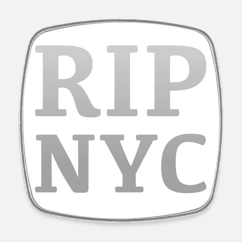 RIP NYC Monochrome design - Square fridge magnet - white