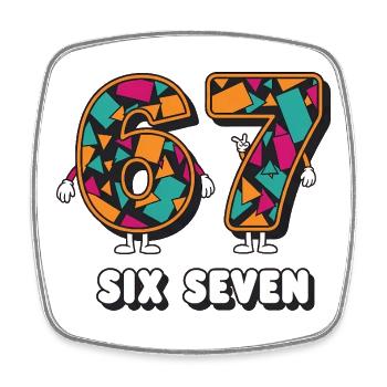 6 7 Confetti Carnival Carnival - Square fridge magnet - white - Front