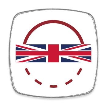 Union Jack Arc Emblem - Square fridge magnet - white - Front