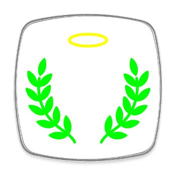 christliches-kreuz-heiligenschein-lorbeer-1 - Viereckiger Kühlschrankmagnet - Weiß - Vorne