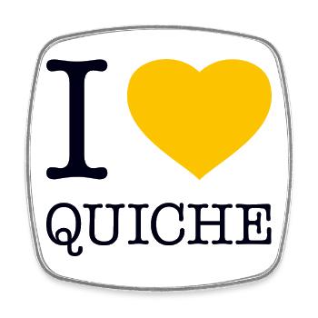 I love Quiche - Square fridge magnet - white - Front