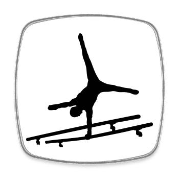 Gymnastics - Square fridge magnet - white - Front