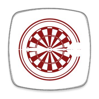 DARTS, STRONG BOARDS AND FAST DARTS - Square fridge magnet - white - Front