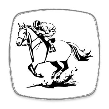 Chevaux T-shirt Cadeau Cavalier - Magnet carré - blanc - Devant