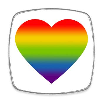 Rainbow_heart - Square fridge magnet - white - Front