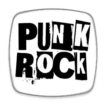 Punkrock Gothic Logo - Viereckiger Kühlschrankmagnet - Weiß - Vorne