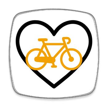 Cycling Heart Bicycle Sport Passion - Square fridge magnet - white - Front