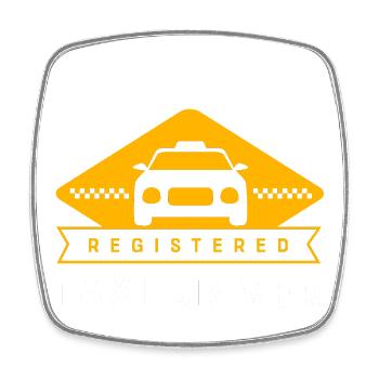 Taxifahrer Taxi - Viereckiger Kühlschrankmagnet - Weiß - Vorne