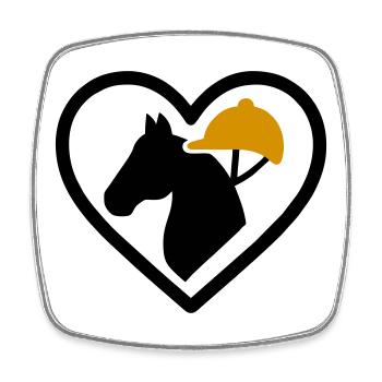 Reiten Herz Pferd Sport Leidenschaft - Viereckiger Kühlschrankmagnet - Weiß - Vorne