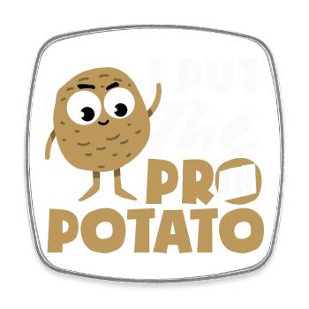 Taters Over Haters Kartoffel - Viereckiger Kühlschrankmagnet - Weiß - Vorne