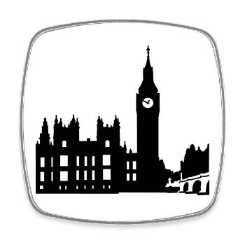 London - Viereckiger Kühlschrankmagnet - Weiß - Vorne