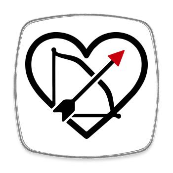 Archery Heart Archer Arrow Sports - Square fridge magnet - white - Front