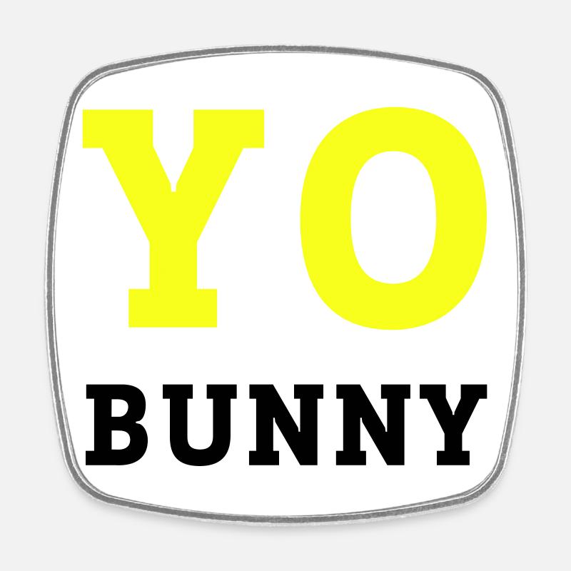 YO BUNNY - Square fridge magnet - white