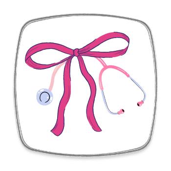 Nurse Stethoscope Knot - Square fridge magnet - white - Front