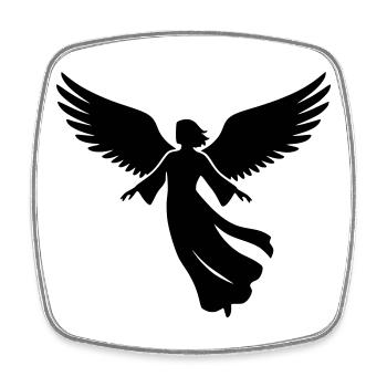 Engel-engelsfluegel-silhouette-einfach-2 - Viereckiger Kühlschrankmagnet - Weiß - Vorne