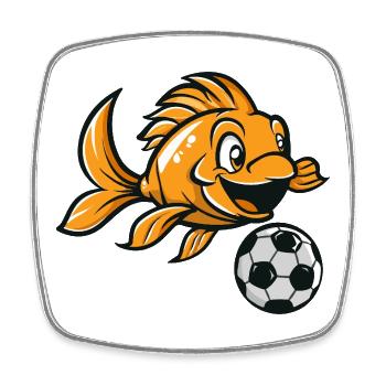 Table de baby-foot Goldfish avec ballon de football - Magnet carré - blanc - Devant