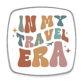 Travel Vacation In My Travel Era World Travel Gift - Square fridge magnet - white - Front