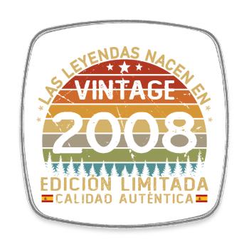 Geboren 2008 Vintage 18 Jahre Geburtstag - Viereckiger Kühlschrankmagnet - Weiß - Vorne