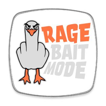 Rage Bait Mode Möwe Vogel Böse Lustig Provokation - Viereckiger Kühlschrankmagnet - Weiß - Vorne