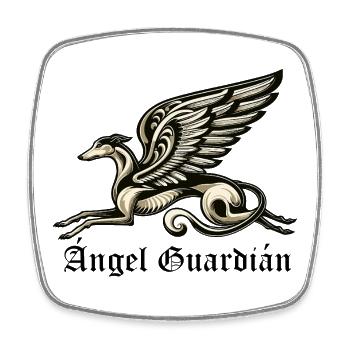 Ángel Guardián Nr3 E - Square fridge magnet - white - Front