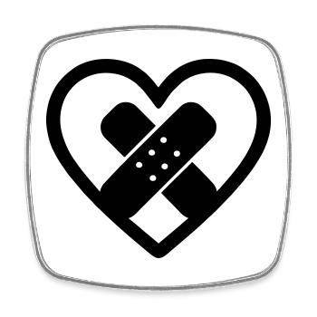 Heart + Social-Health Worker – Super Parent - Viereckiger Kühlschrankmagnet - Weiß - Vorne