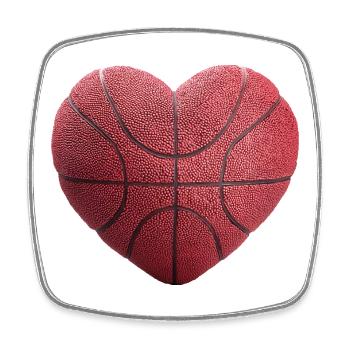 Basketball Heart - Square fridge magnet - white - Front