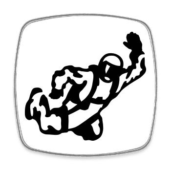 Skydive - Square fridge magnet - white - Front
