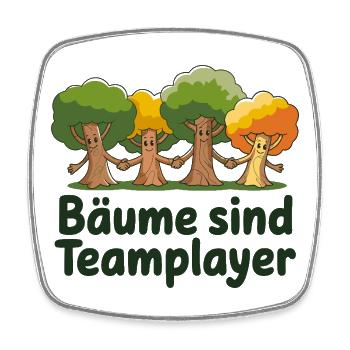 Trees are team players hand in hand nature lovers - Square fridge magnet - white - Front
