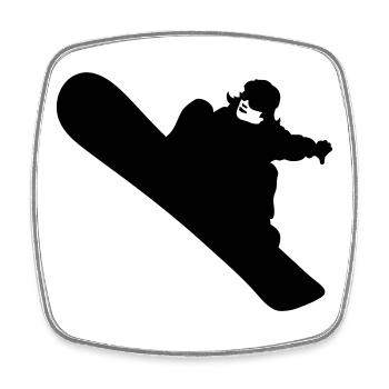 Snowboarding - Viereckiger Kühlschrankmagnet - Weiß - Vorne