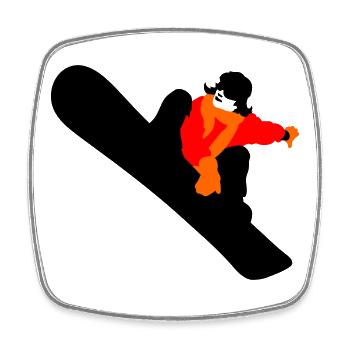 Snowboard - Viereckiger Kühlschrankmagnet - Weiß - Vorne