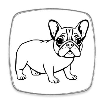 Cadeau de Noël du bouledogue français - Magnet carré - blanc - Devant