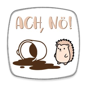 Coffee Mood Day Hedgehog - Square fridge magnet - white - Front