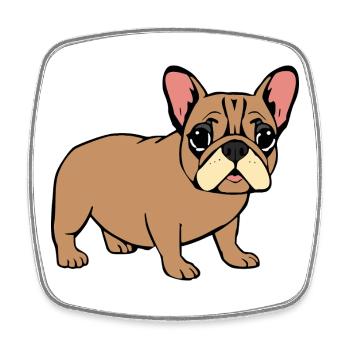 French Bulldog - Square fridge magnet - white - Front