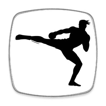 Kickboxer Silhouette - Square fridge magnet - white - Front