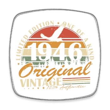 1946 Vintage Vintage Birthday Retro Gift - Square fridge magnet - white - Front