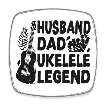 Hawaiian Ukulele Uke Dad Husband - Square fridge magnet - white - Front