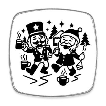 Weihnachtsmarkt Weihnachtsfeier - Viereckiger Kühlschrankmagnet - Weiß - Vorne