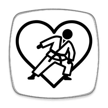 Judo Heart – Passion pour les arts martiaux - Magnet carré - blanc - Devant