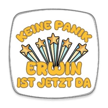 First name Erwin - Square fridge magnet - white - Front