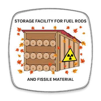 Autumn Fuel Rods Storage - Square fridge magnet - white - Front